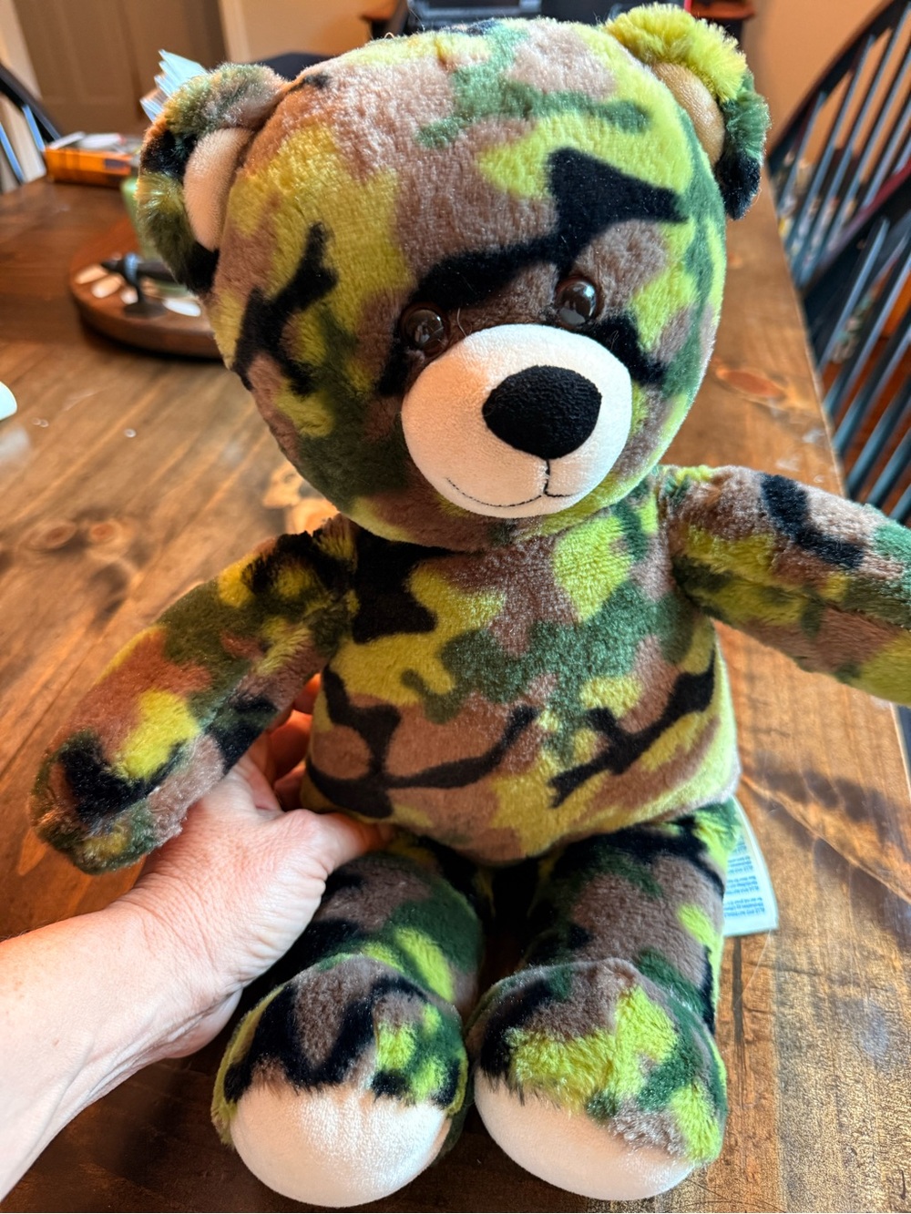Build-A-Bear Green, Brown & Black Camo Plush Bear